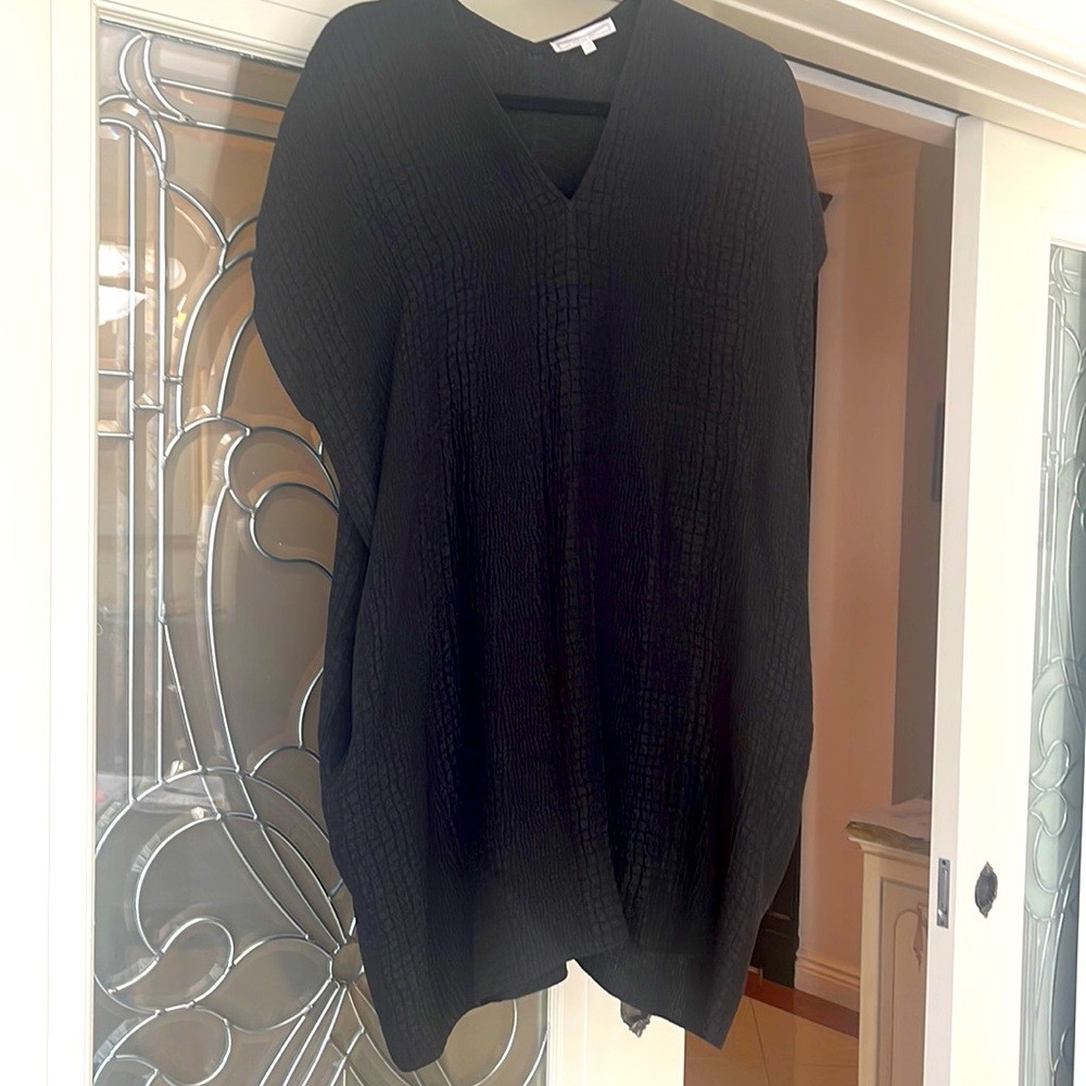 Marie France Van Damme Black Cover Up Dress One SIZE 100%Silk